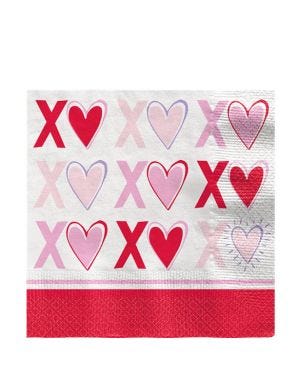 Sparkling Hearts Paper Napkins - 33cm (8pk)