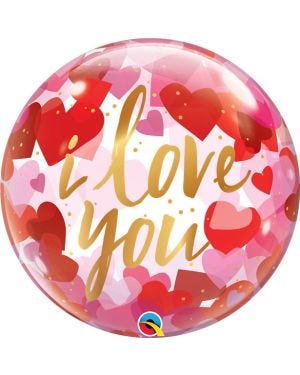 I love you Hearts Bubble Balloon - 22&quot;