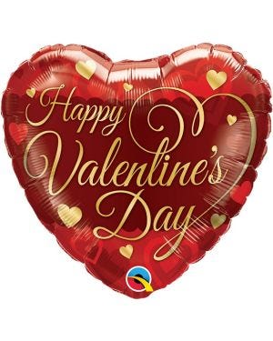 Happy Valentine&#039;s Day Classic Script Foil Balloon - 18&quot;