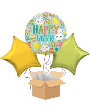 Happy Easter Brights Balloon Bouquet - Delivered Inflated