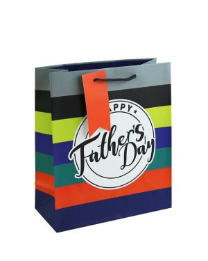 Father&#039;s Day Stripes Medium Gift Bag