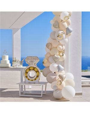 Champagne Bottle with Balloon Bubbles Arch - 70 Balloons