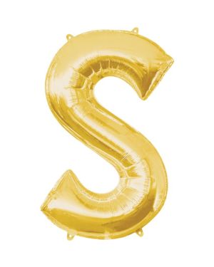 Gold Letter S Balloon - 34&quot; Foil