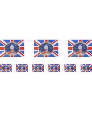 King Charles Coronation Material Bunting - 3.6m