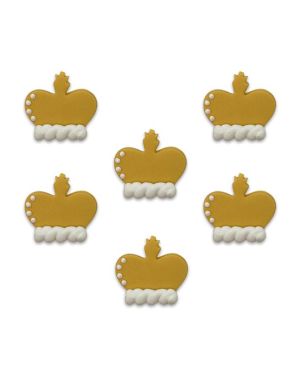 Gold Crown Sugar Cake Toppers (6pk)