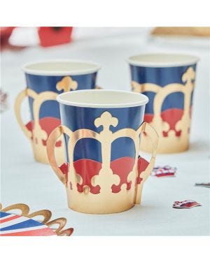 Royal Crown Pop Out Paper Cups - 225ml (8pk)