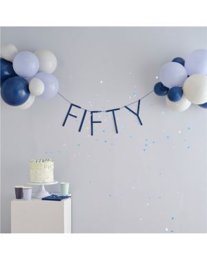 Mix it up Blue &#039;Fifty&#039; Banner and Latex Balloons