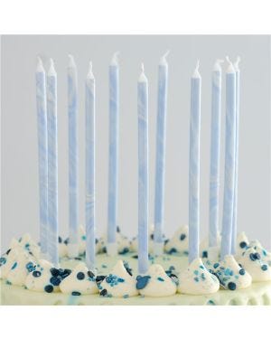 Mix It Up Blue Marble Tall Candles (12pk)