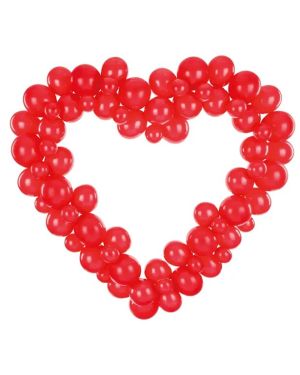 Red Heart Balloon Garland - 60 Balloons