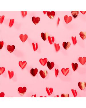 Valentines Red Heart Hanging Strings Decoration - 2.1m (6pk)