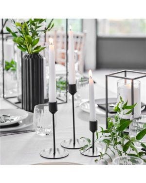 Contemporary Wedding Black Candle Holders (3pk)