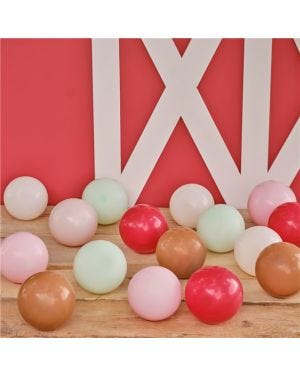 Nudes, Red, Green &amp; Brown Mix Balloons - 5&quot; Latex