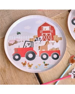 Farm Friends Paper Plates - 25cm (8pk)
