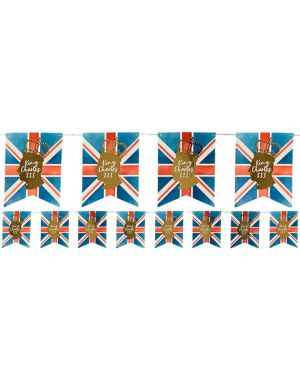 King Charles Paper Flag Bunting - 3m