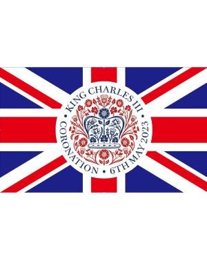 King Charles III Coronation 2023 Emblem Flag - 5ft x 3ft