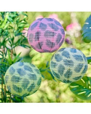 Tiki Tropics Paper Lanterns with Tassels (3pk)