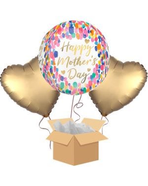 Mother&#039;s Day Watercolour Orbz Balloon Bouquet - Delivered Inflated