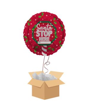 Santa Stop Here Balloon - Delivered Inflated