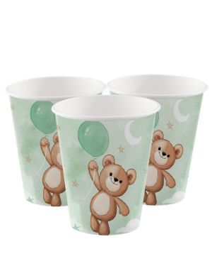 Teddy Bear Paper Cups - 256ml (8pk)