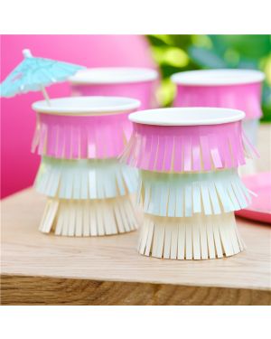 Tiki Tropics Tassel Fringed Paper Cups (8pk)