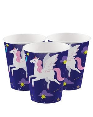 Unicorn Galaxy Paper Cups - 256ml (8pk)