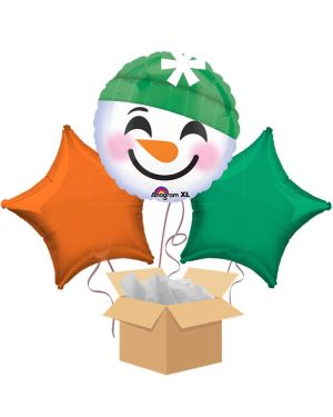 Snowman Balloon Bouquet - Delivered Inflated