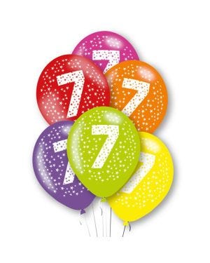 Age 7 Latex Balloons - 11&quot; (6pk)