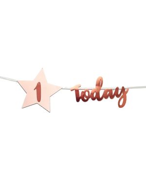 Personalised Blush &amp; Rose Gold &#039;Today&#039; Bunting with Stickers
