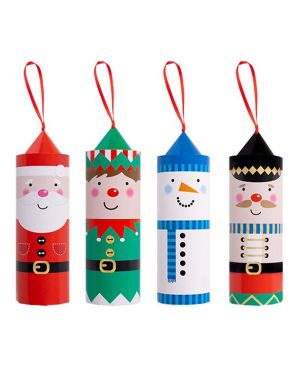 Santa &amp; Friends Pull Pop Crackers - 16cm (4pk)