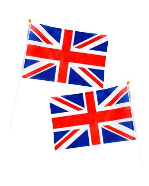 Union Jack Mini Hand Waving Flag - 15x22cm (6pk)