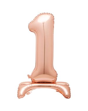 Rose Gold Standing Number Balloons - 30&quot; Air Fill