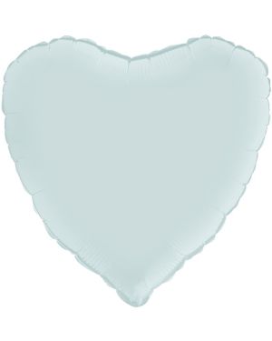 Satin Pastel Blue Heart Foil Balloon - 18&quot;