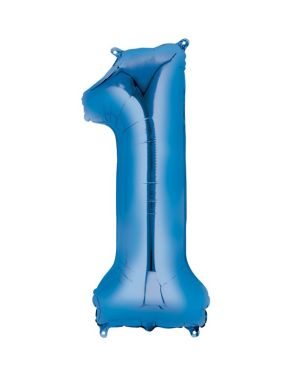 Blue Number 1 Air Filled Balloon - 16&quot; Foil