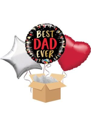 Best Dad Ever Balloon Bouquet - Delivered Inflated