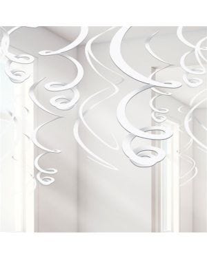 White Hanging Swirls Decoration - 55cm (12pk)