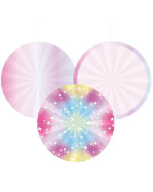 Fairy Princess Hanging Fan Decorations (3pk)