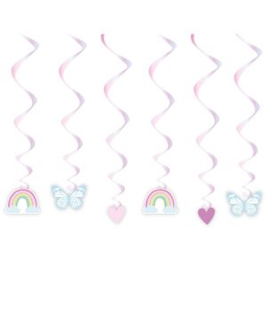 Fairy Princess Hanging Swirl Decorations (6pk)