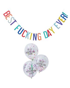 Best Fucking Day Ever Banner &amp; balloons Pack
