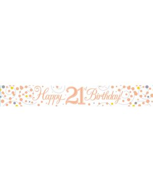 Sparkling Fizz &#039;Happy 21st Birthday&#039; Banner - 2.7m