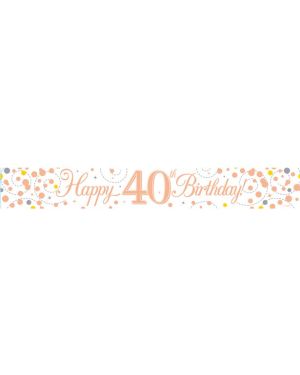 Sparkling Fizz &#039;Happy 40th Birthday&#039; Banner - 2.7m