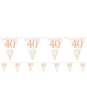 Sparking Fizz 40th Foil Bunting - 3.9m