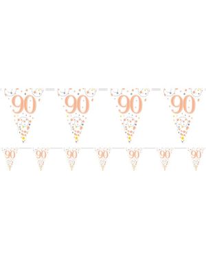 Sparkling Fizz 90th Foil Bunting - 3.9m