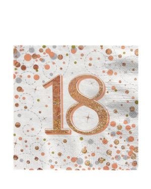 Sparkling Fizz Happy 18th Birthday Napkins - 33cm (16pk)