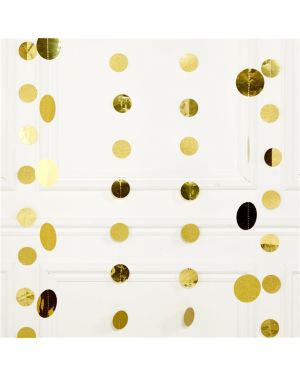 Gold Glitter Hanging String Decorations - 2.1m (6pk)