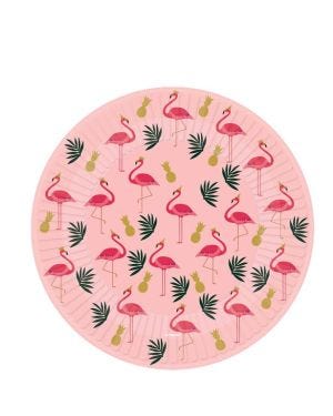 Flamingo Paper Plates - 23cm (8pk)