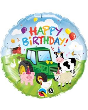 Happy Birthday Barnyard Balloon - 18&quot; Foil