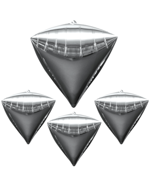 Diamondz Silver Diamond Shaped Balloon - 17&quot; Foil - unpackaged