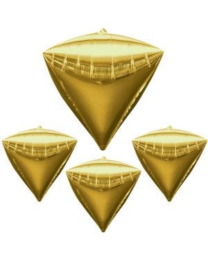 Diamondz Gold Diamond Shaped Balloon - 17&quot; Foil - unpackaged