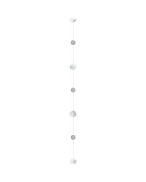 Silver Glitter Paper Circles Balloon Tail - 1.8m
