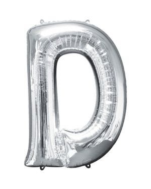 Silver Letter D Balloon - 16&quot; Foil